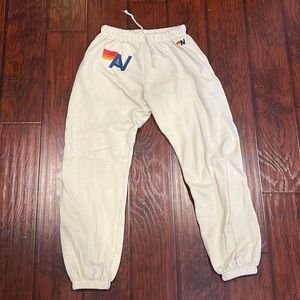 Men’s aviator nation sweats cream size Large